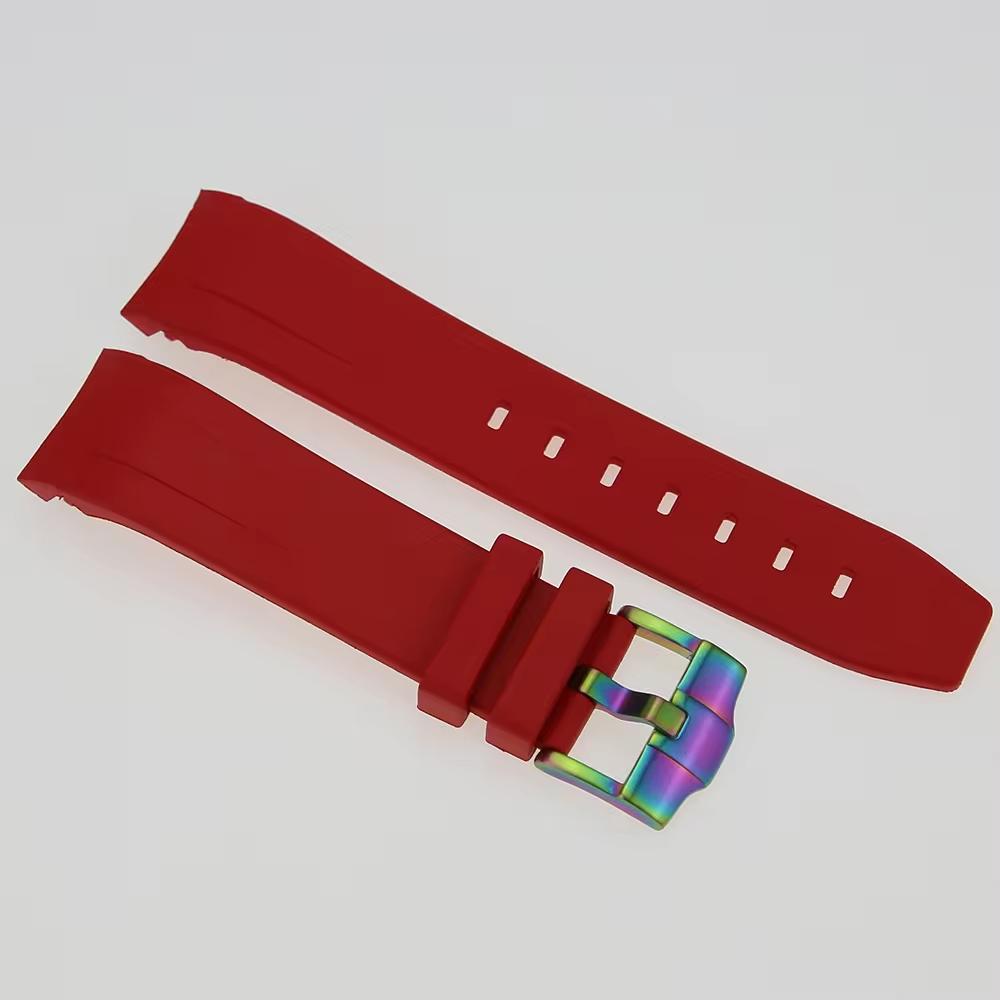 FKM Rubber Watch Strap: Red