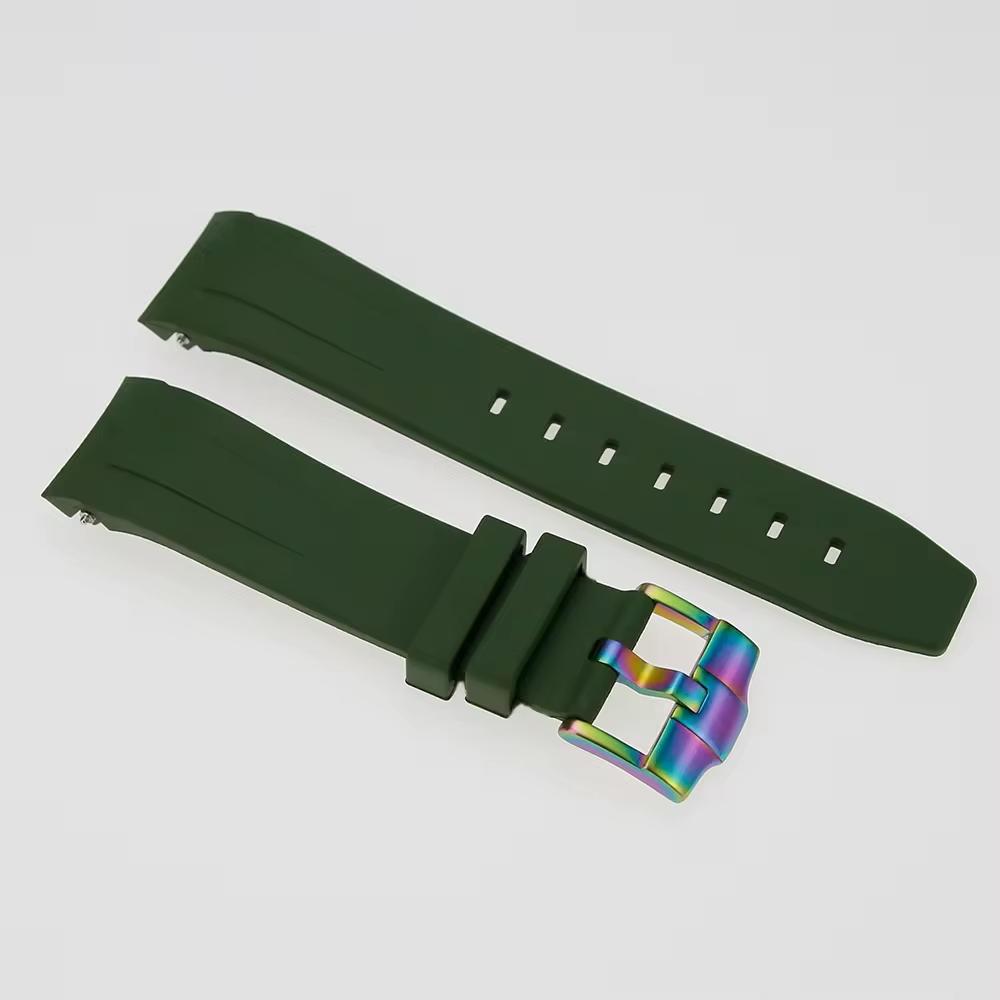 FKM Rubber Watch Strap: Green