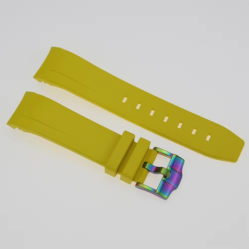 FKM Rubber Watch Strap: Yellow