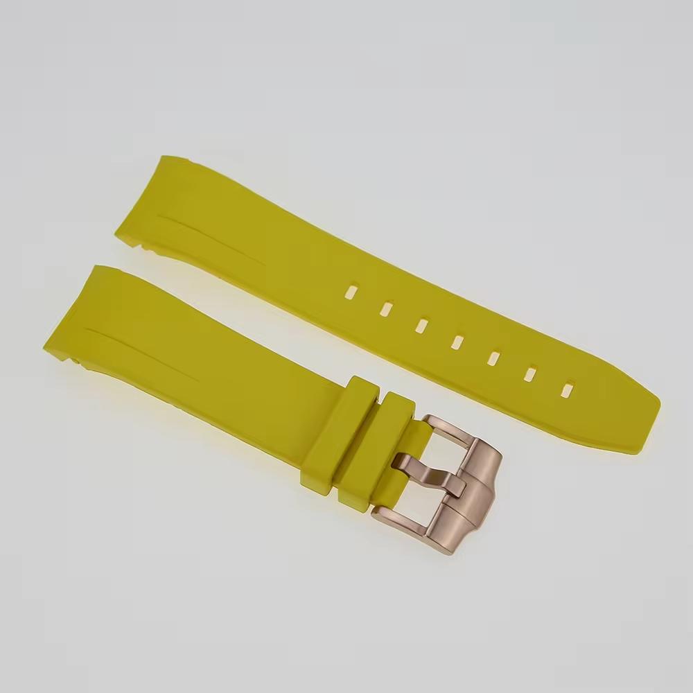 FKM Rubber Watch Strap: Yellow