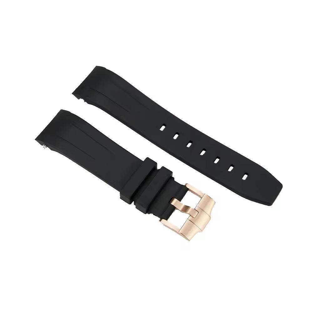 FKM Rubber Watch Strap: Black