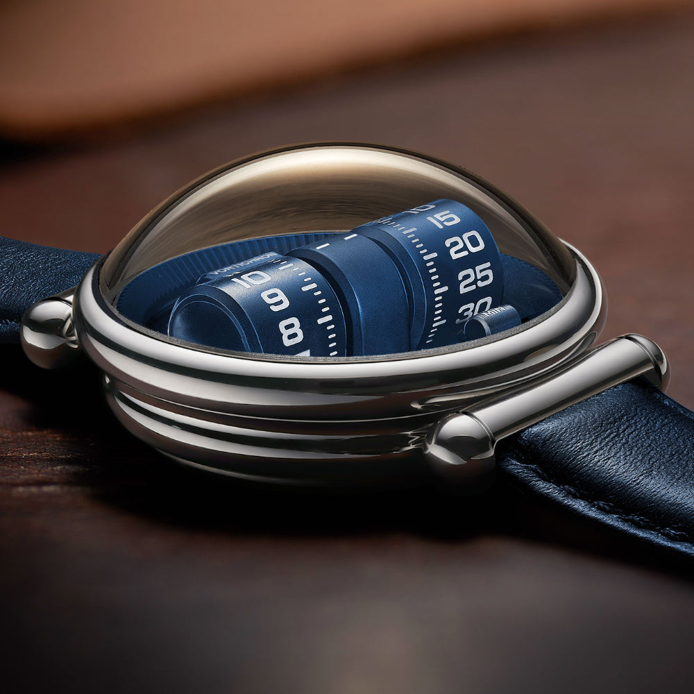 Vortichron Automatic Calfskin Leather Strap Men's Watch - Double Roller | Royal Blue