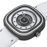 Sevenfriday Automatic Skeleton Dial White Leather Strap Men Watch SF-T1/05