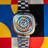 Sevenfriday Automatic Skeleton Dial Silver Stainless Steel Strap Men Watch SF-T1/08