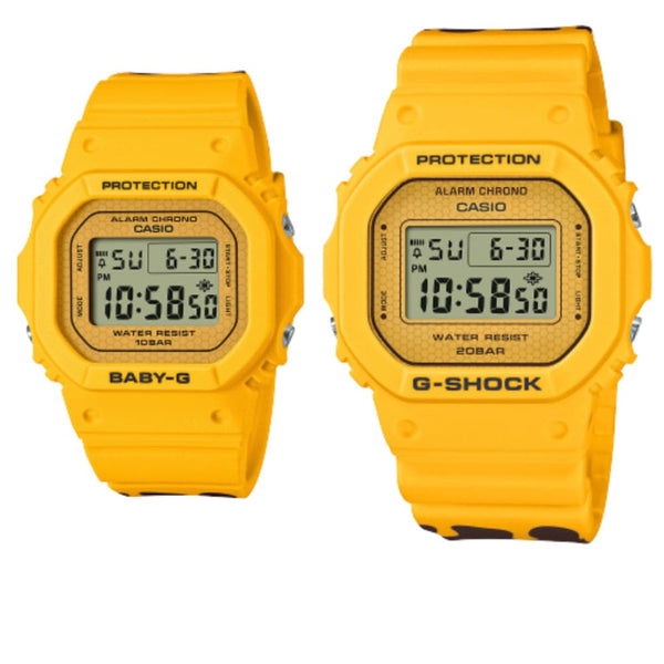 Casio G-Shock & Baby-G Digital Yellow Resin Strap Couple Watch SLV-22B-9D-P