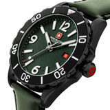 Swiss Military Hanowa Carbon Peak Green Dial & Leather Strap Men Watch SMWGB0000251