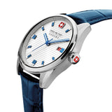 Swiss Military Hanowa Roadrunner White Dial Blue Leather Strap Men Watch SMWGB2200103