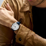 Swiss Military Hanowa Roadrunner White Dial Blue Leather Strap Men Watch SMWGB2200103