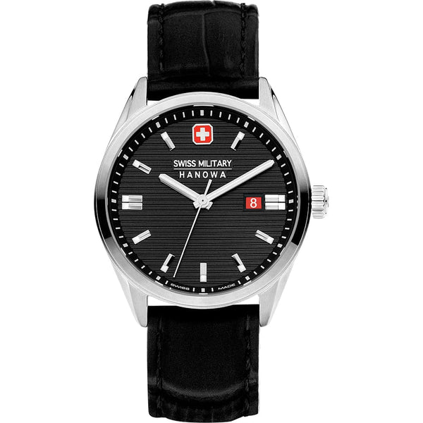 Swiss Military Hanowa Black Dial And Leather Strap Men Watch SMWGB2200104