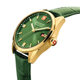 Swiss Military Hanowa Roadrunner Green Dial & Leather Strap Men Watch SMWGB2200111
