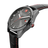 Swiss Military Hanowa Roadrunner Black Dial And Leather Strap Men Watch SMWGB2200140