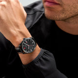 Swiss Military Hanowa Roadrunner Black Dial And Leather Strap Men Watch SMWGB2200140