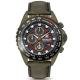 Swiss Military Hanowa Iguana Green Leather Strap Men Watch SMWGC2102290