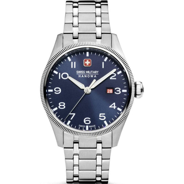 Swiss Military Hanowa Blue Dial Silver Stainless Steel Strap Men Watch SMWGH0000802