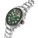 Swiss Military Hanowa Tidal Wave Green Dial Stainless Steel Strap Men's Watch SMWGH0006605