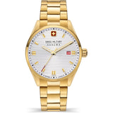 Swiss Military Hanowa Roadrunner White Dial Gold Stainless Steel Strap Men Watch SMWGH2200110