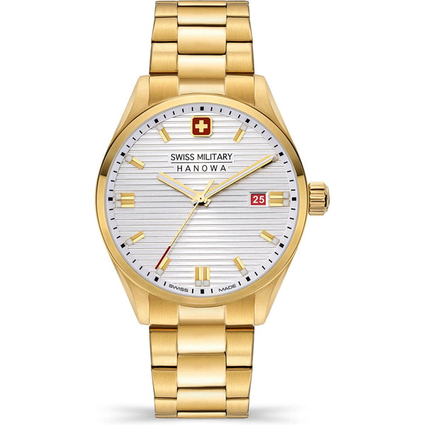 Swiss Military White Dial Gold Stainless Steel Strap Men Watch SMWGH2200110