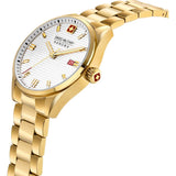 Swiss Military Hanowa Roadrunner White Dial Gold Stainless Steel Strap Men Watch SMWGH2200110