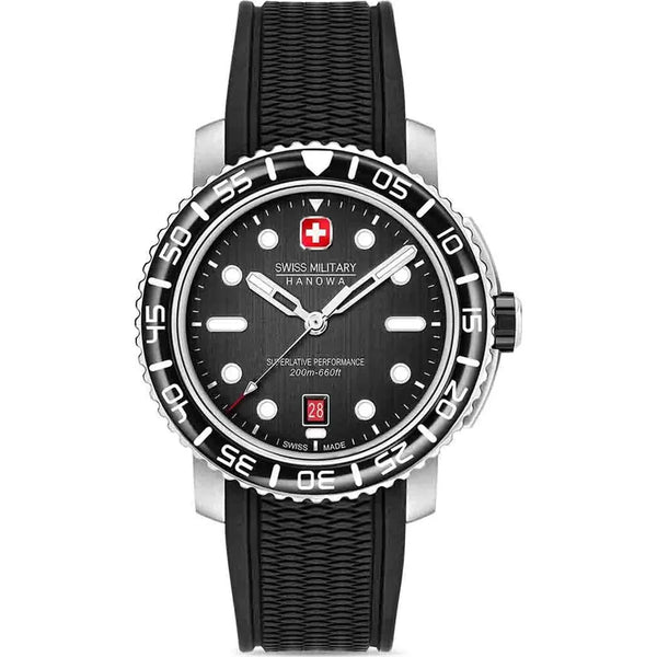 Swiss Military Hanowa Black Marlin Silicone Strap Men Watch SMWGN0001701