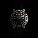 Swiss Military Hanowa Green Dial Black Silicone Strap Men's Watch SMWGN0001707