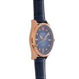 Swiss Military Hanowa Mountain Crystal Blue Leather Strap Women Watch SMWLA2100820