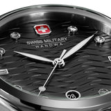 Swiss Military Hanowa Manta Black Dial Stainless Steel Strap Women's Watch SMWLH0005303
