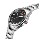 Swiss Military Hanowa Manta Black Dial Stainless Steel Strap Women's Watch SMWLH0005303