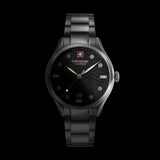 Swiss Military Hanowa Manta Black Dial Stainless Steel Strap Women's Watch SMWLH0005303