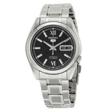 Seiko 5 Black Dial Silver Stainless Steel Strap Men Watch SNKL55K1P