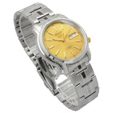 Seiko 5 Gold Dial Silver Stainless Steel Strap Men Watch SNKL81K1P