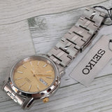 Seiko 5 Gold Dial Silver Stainless Steel Strap Men Watch SNKL81K1P