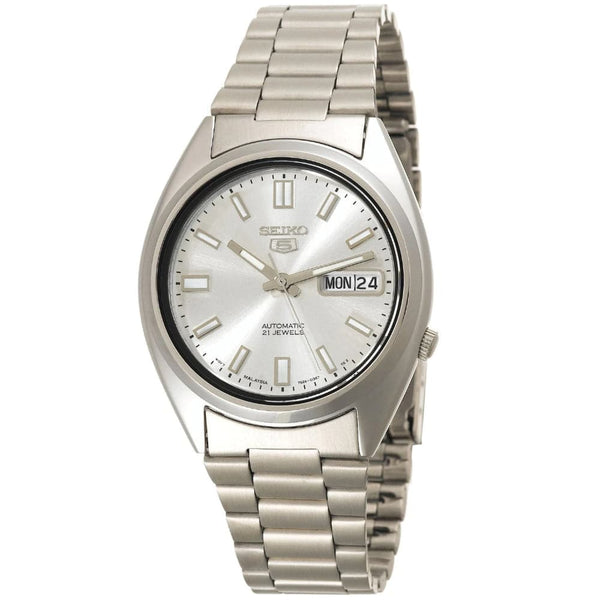 Seiko 5 Silver Dial And Stainless Steel Strap Men Watch SNXS73K1P