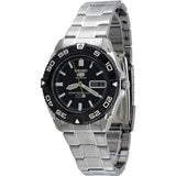 Seiko 5 Black Dial Silver Stainless Steel Strap Men Watch SNZB23J1P