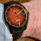Seiko Presage Red Dial Black Leather Strap Men Watch SPB331J1P