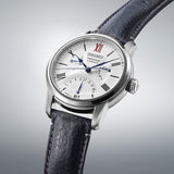 Seiko Presage White Dial Black Leather Strap Men Watch SPB393J1