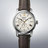 Seiko Presage White Dial Brown Leather Strap Men Watch SPB397J1