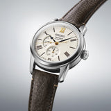 Seiko Presage White Dial Brown Leather Strap Men Watch SPB397J1