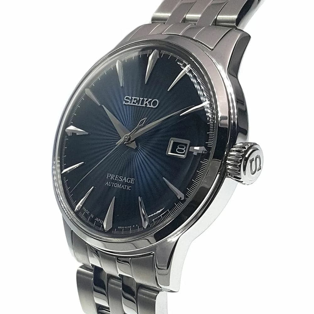 Seiko Presage Blue Dial Silver Stainless Steel Strap Men Watch SRPB41J H2 Hub