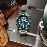 SEIKO 5 SPORTS BLUE GREEN DIAL STAINLESS MEN'S WATCH SRPD61K1