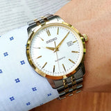 Seiko Automatic Silver Dial Two-Tone Stainless Steel Strap Men Watch SRPH92K1P