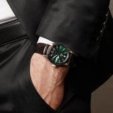 Seiko 5 Automatic Green Dial Brown Leather Strap Men Watch SRPJ89K1P