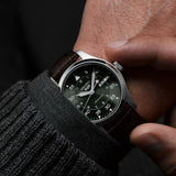 Seiko 5 Automatic Green Dial Brown Leather Strap Men Watch SRPJ89K1P