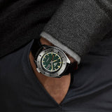 Seiko 5 Green Dial Black Leather Strap Men Watch SRPJ91K1P