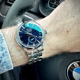 Seiko Presage Blue Dial Silver Stainless Steel Strap Men Watch SSA347J1P