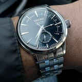 Seiko Presage Blue Dial Silver Stainless Steel Strap Men Watch SSA347J1P
