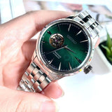 Seiko Presage Green Dial Silver Stainless Steel Strap Men Watch SSA441J1P