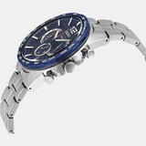 Seiko Chronograph Blue Dial Silver Stainless Steel Strap Men Watch SSB345P1P