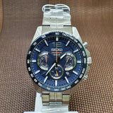 Seiko Chronograph Blue Dial Silver Stainless Steel Strap Men Watch SSB345P1P
