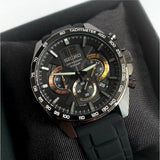 Seiko Chronograph Black Dial & Silicone Strap Men Watch SSB349P1P