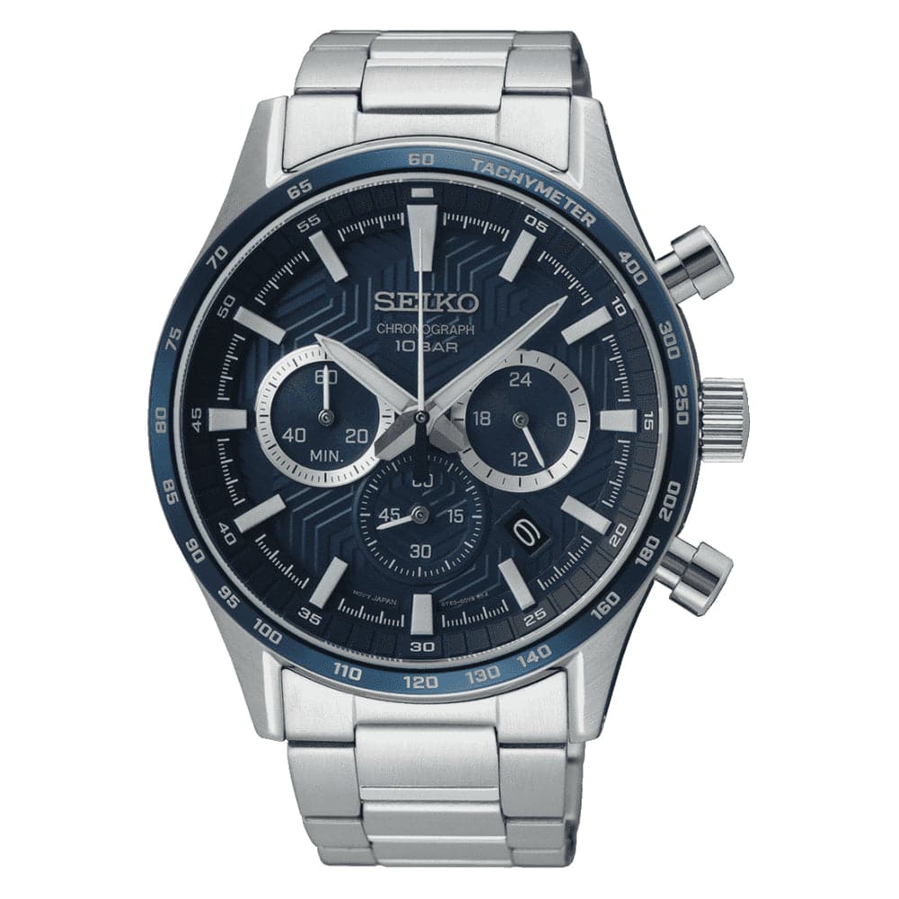 Seiko Chronograph Silver Stainless Steel Strap Men Watch SSB445P1 – H2 Hub